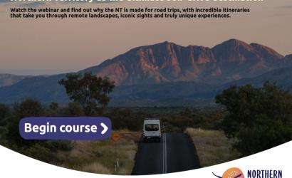 Van driving down the highway in the Australian Outback